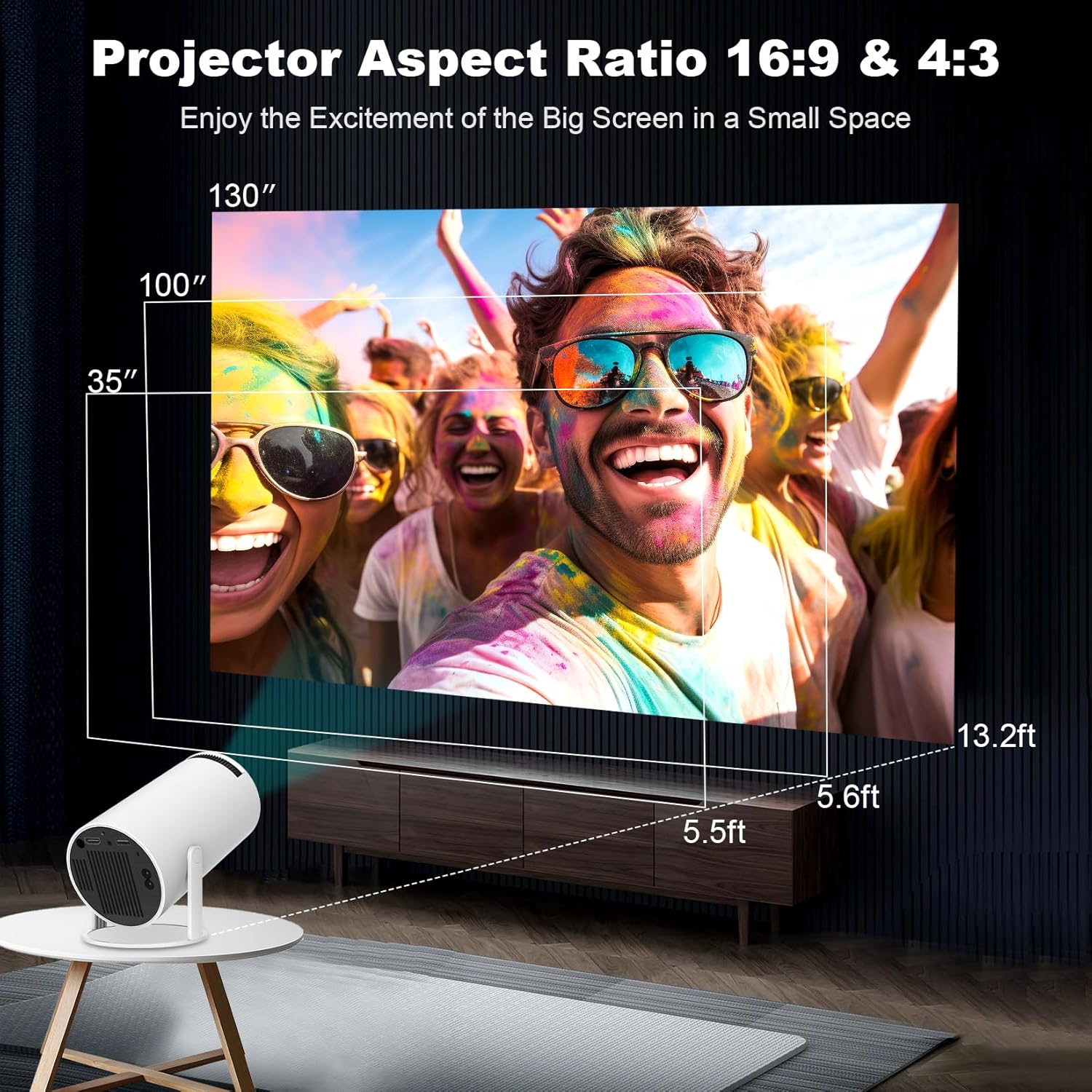 HY300 Pro Smart Mini Projector